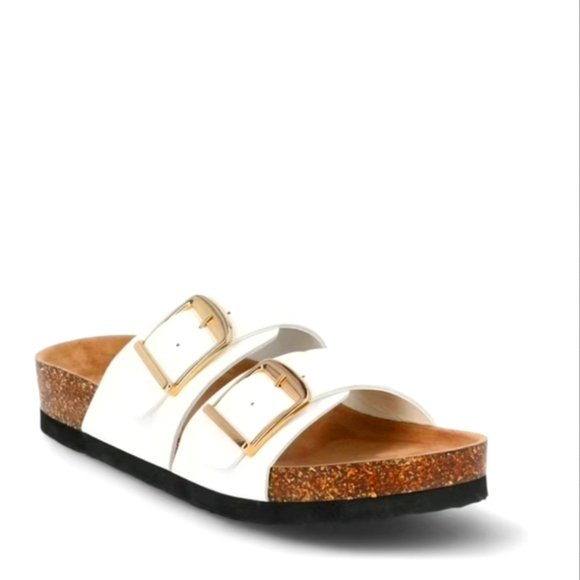 Time and Tru Shoes - TIME & TRUE Elegant White Double Buckle Sandals
